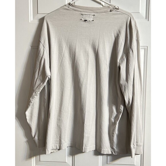 Abercrombie & Fitch Y2K 1990’s Off White Long Sleeve Tee THRASHED Vintage L - Picture 2 of 13